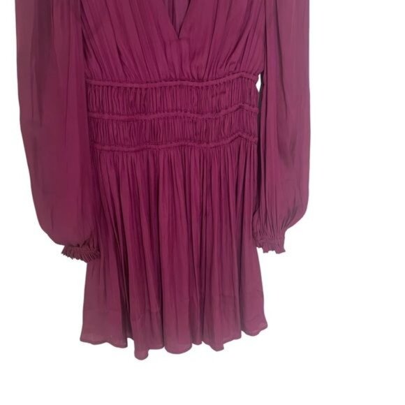 Maje Rianne Pleated Mini Dress Rose Magenta Size S NWT - Picture 12 of 15